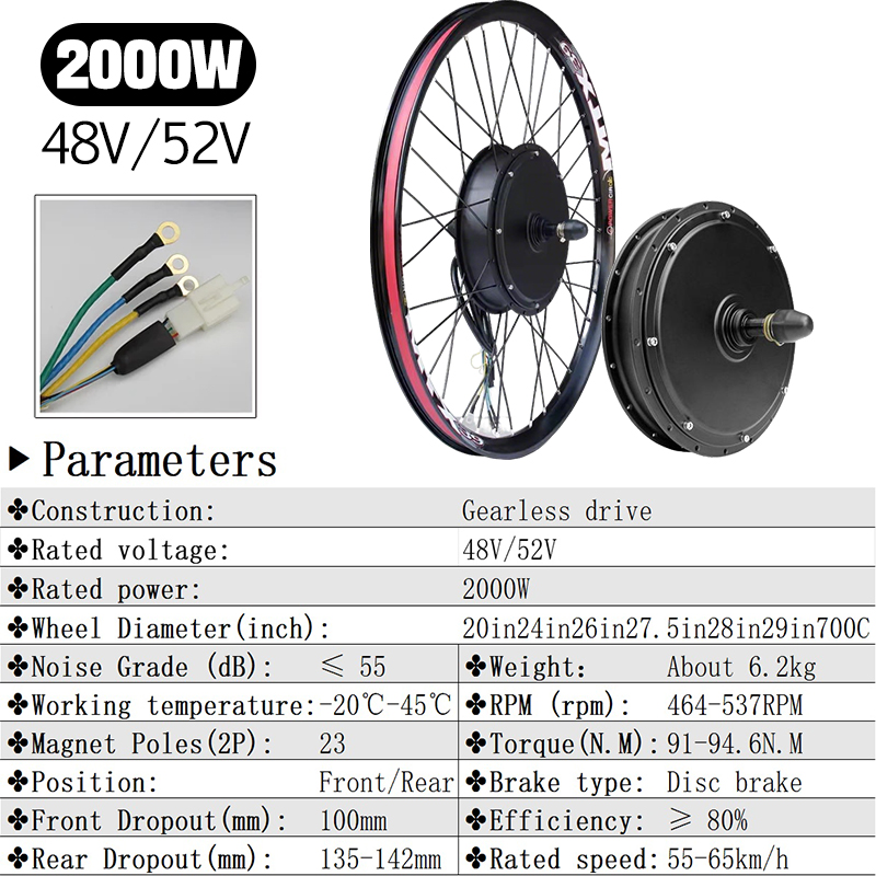 MTX 48V52V 2000W Ebike Motor W - 72V 5000W Hub Motor Kit recension och pris